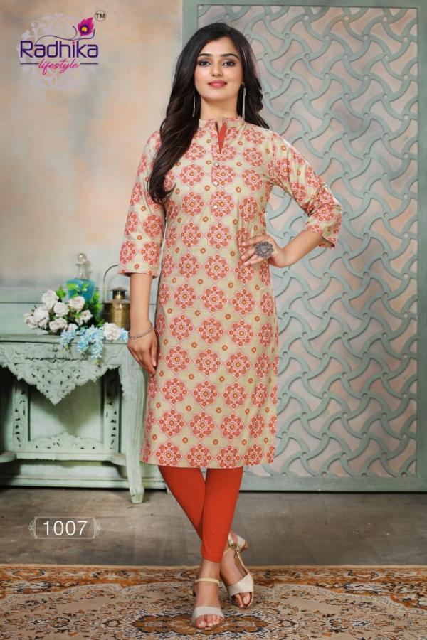 Radhika Traditional 1 Fancy Cotton Printed Casual Wear Kurti 